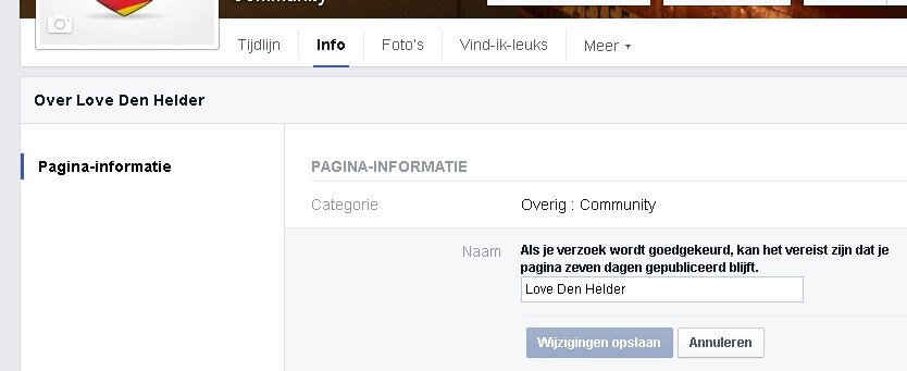 Facebookpagina titel veranderen