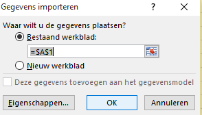 Excel importeren data van tekst waar gegevens plaatsen