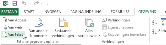 Excel importeren data van tekst