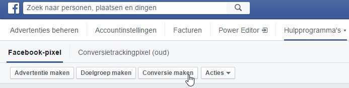 Facebook Ads Pixel conversie maken