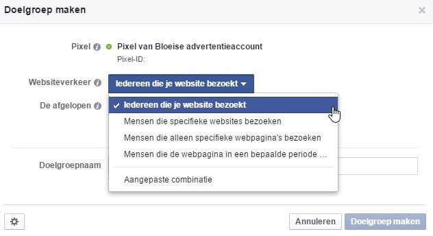 Facebook Ads doelgroep aanmaken op basis van Pixelcode