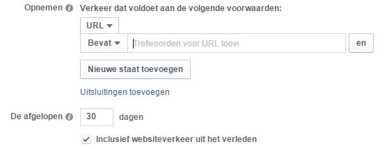 Facebook ads Pixel doelgroep combinatie