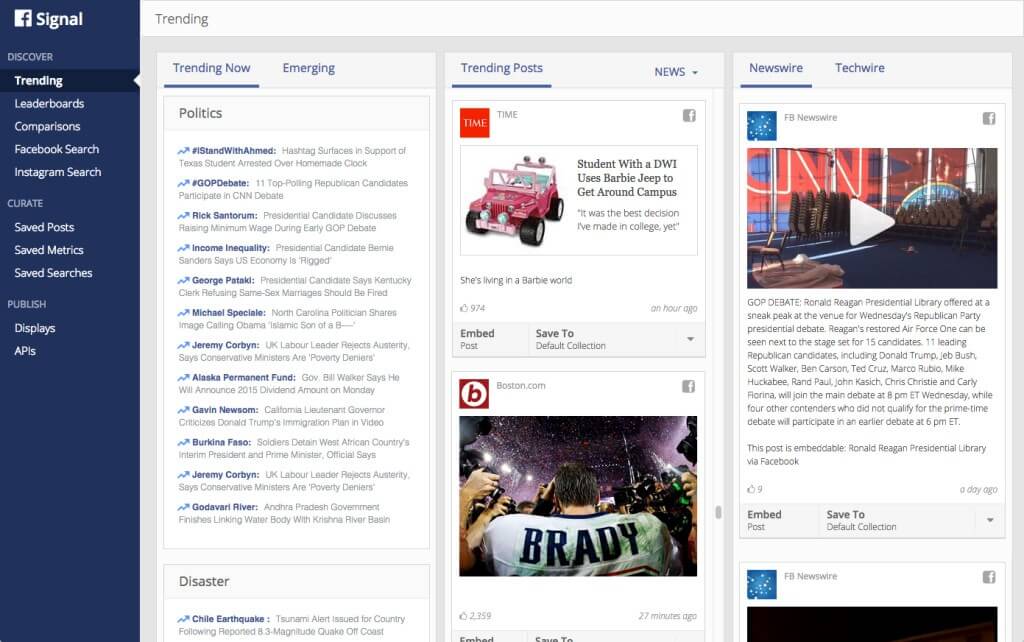 Facebook trends Signals