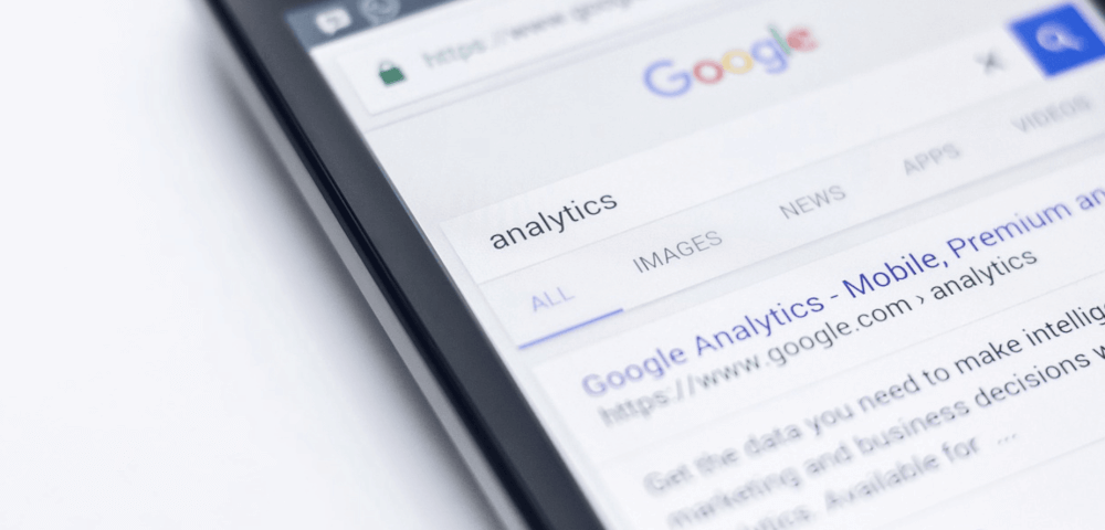 Op een mobiel scherm: Google Analytics