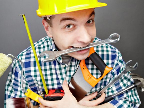 Repairman with tools