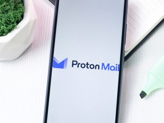 New York, USA - 1 August 2024: ProtonMail Logo on Phone Screen, Icon on Display.