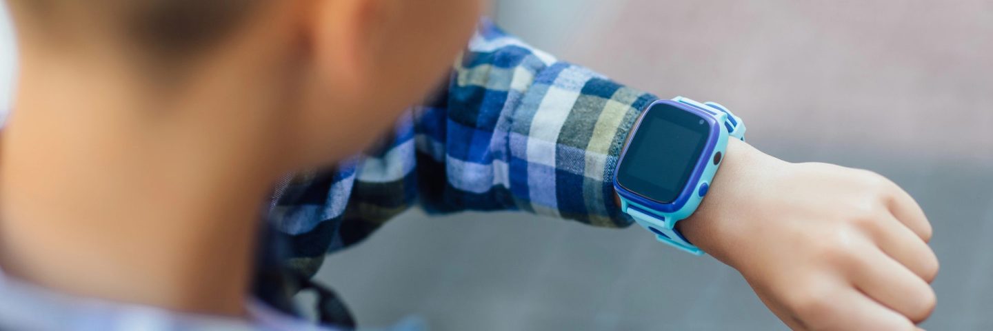 boy with smartwatch, selective focus