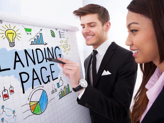 Businesspeople Discussing Landing Page