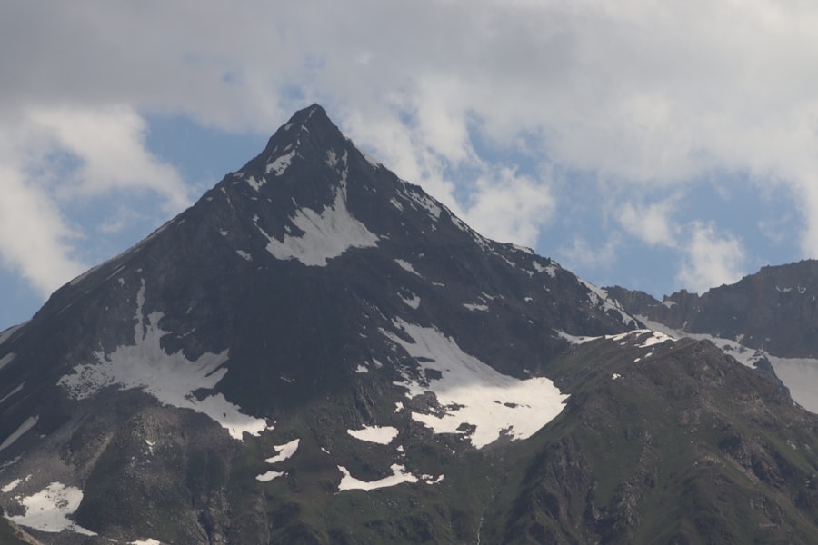Brand logo on top of a mountain