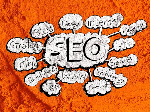 Seo Idea SEO Search Engine Optimization on Cement wall texture