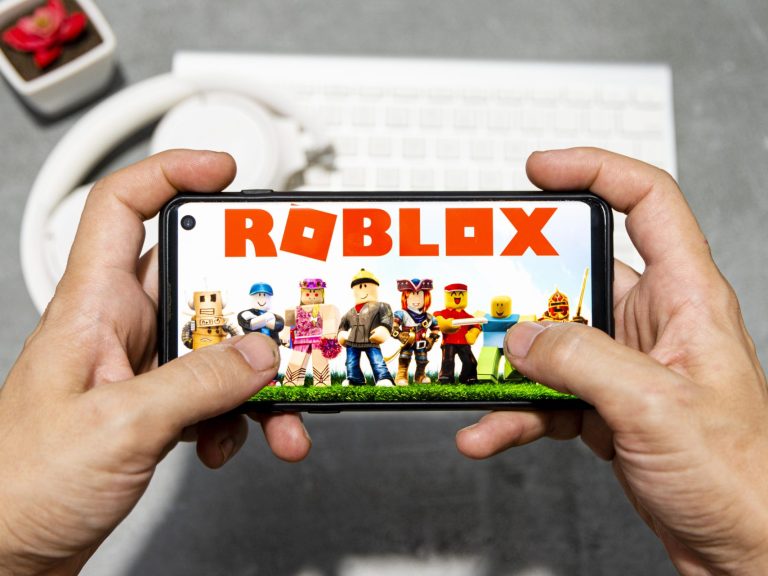 Sao Paulo, Brazil - march 29, 2021:Roblox is an open-world, multiplatform and multiverse simulation based MMORPG and MMOSG.
