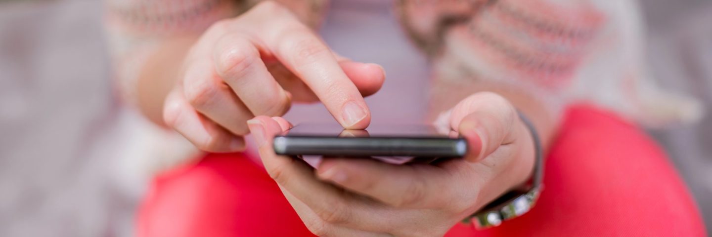 Checking her messages