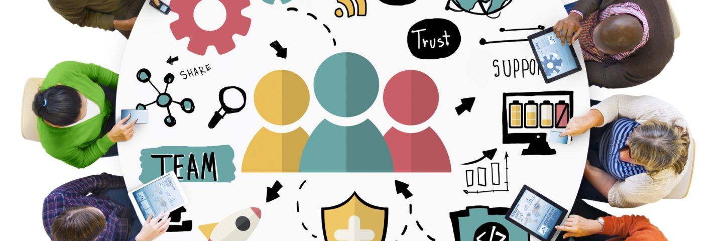 Group of people and Team Trust and Help Concept