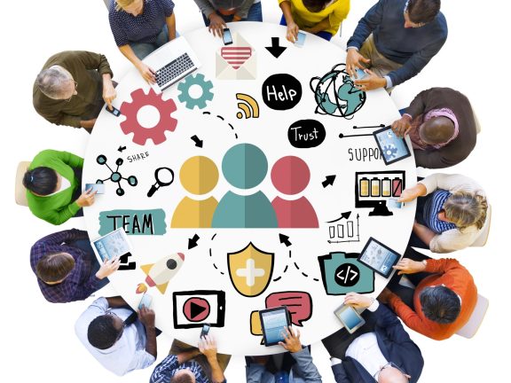 Group of people and Team Trust and Help Concept