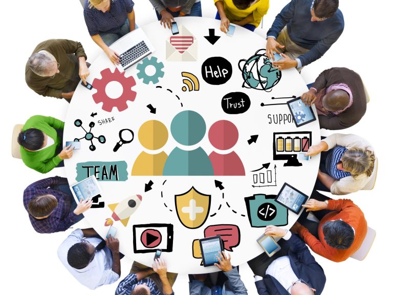 Group of people and Team Trust and Help Concept
