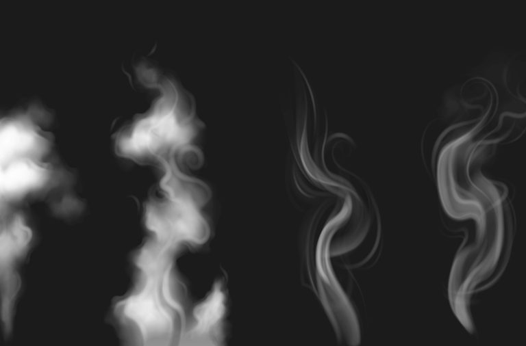Realistic smoke set on transparent background