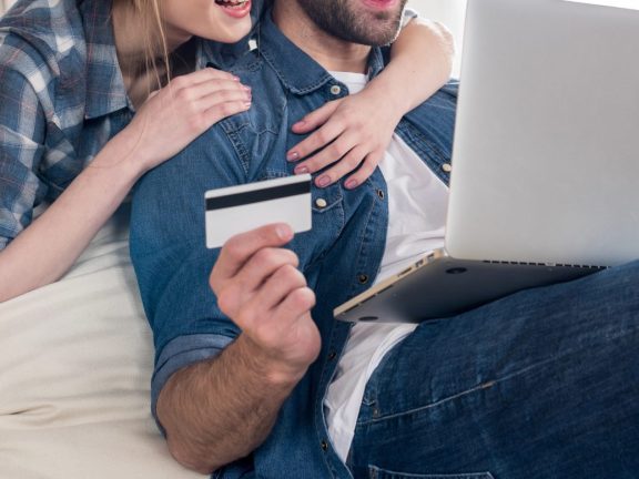 Couple shopping online