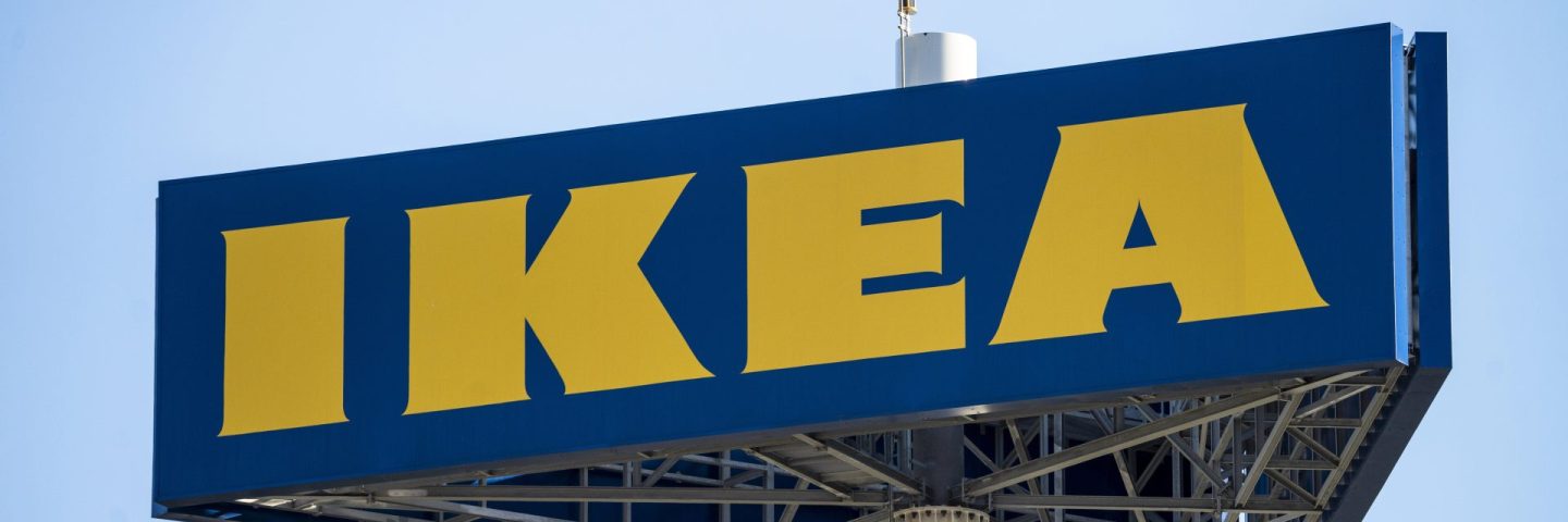 January 5, 2023 - Loule, Portugal: Huge Ikea signpost against blue sky