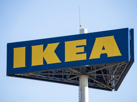January 5, 2023 - Loule, Portugal: Huge Ikea signpost against blue sky