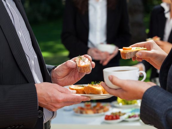 Business lunch in the garden