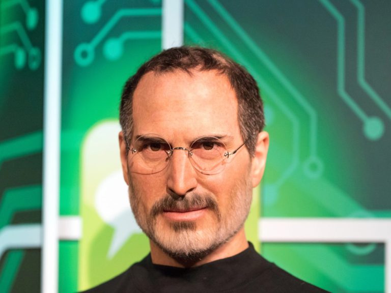 ISTANBUL, TURKEY - MARCH 16, 2017: Steve Jobs wax figure at Madame Tussauds wax museum in Istanbul. Steve Jobs was  the co-founder, chairman, and chief executive officer of Apple Inc.