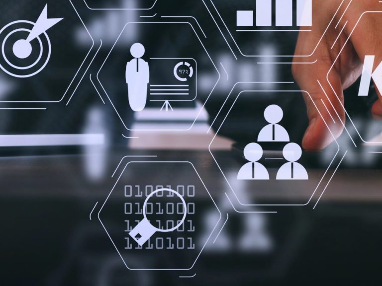 Key Performance Indicator (KPI) workinng with Business Intelligence (BI) metrics to measure achievement and planned target.businessman using digital tablet and laptop computer and document in modern office