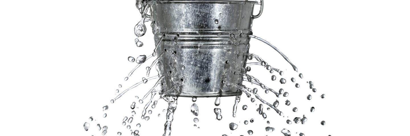 bucket with holes
