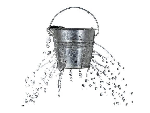 bucket with holes