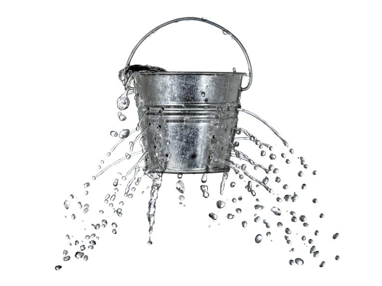 bucket with holes