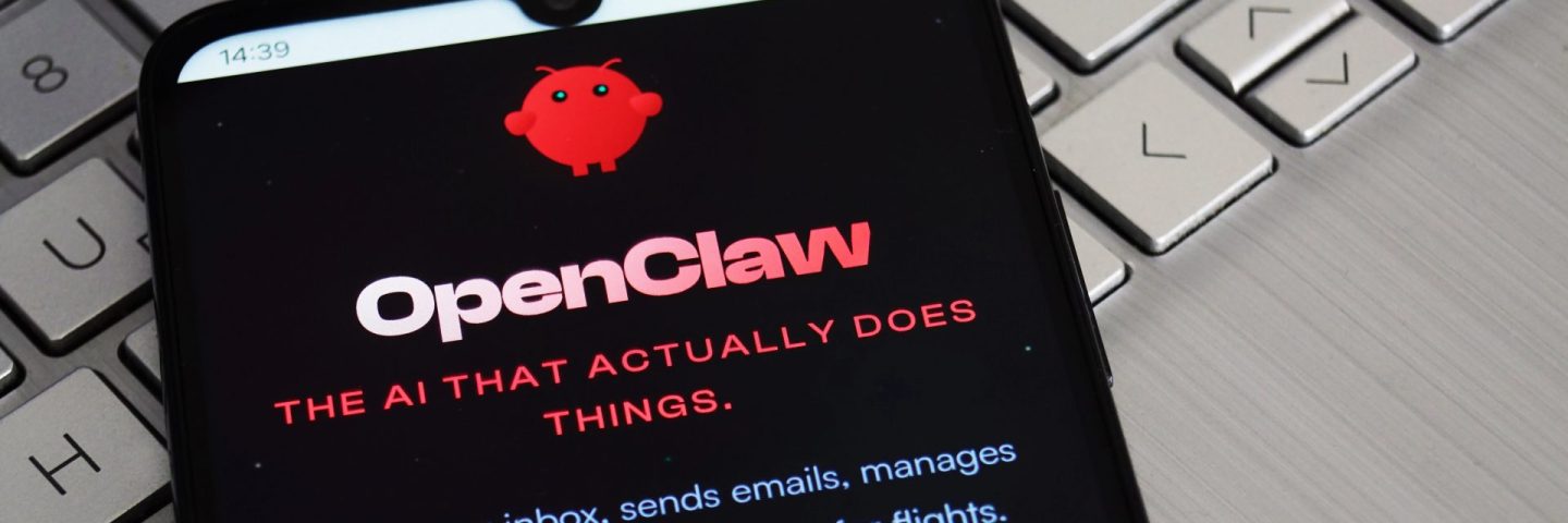 Uzhhorod, Ukraine - February 02, 2026. OpenClaw Open Source AI Agent Displayed on Smartphone Screen, Clawdbot and Moltbot Project Rebranding, Autonomous Artificial Intelligence Technology News