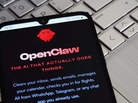 Uzhhorod, Ukraine - February 02, 2026. OpenClaw Open Source AI Agent Displayed on Smartphone Screen, Clawdbot and Moltbot Project Rebranding, Autonomous Artificial Intelligence Technology News