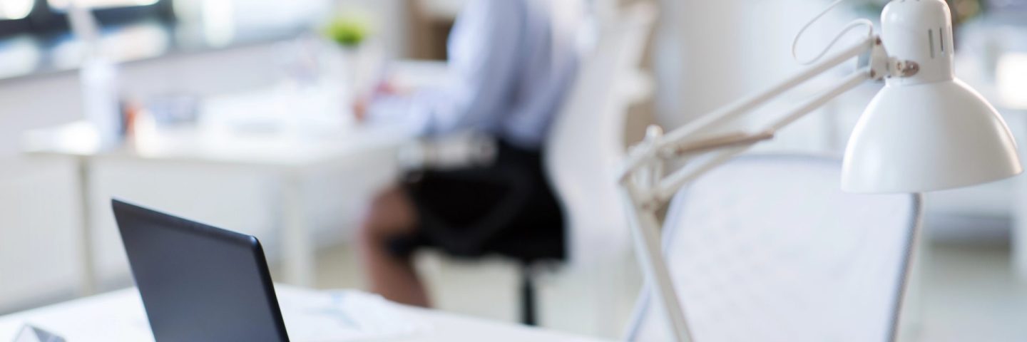 laptop computer on office table