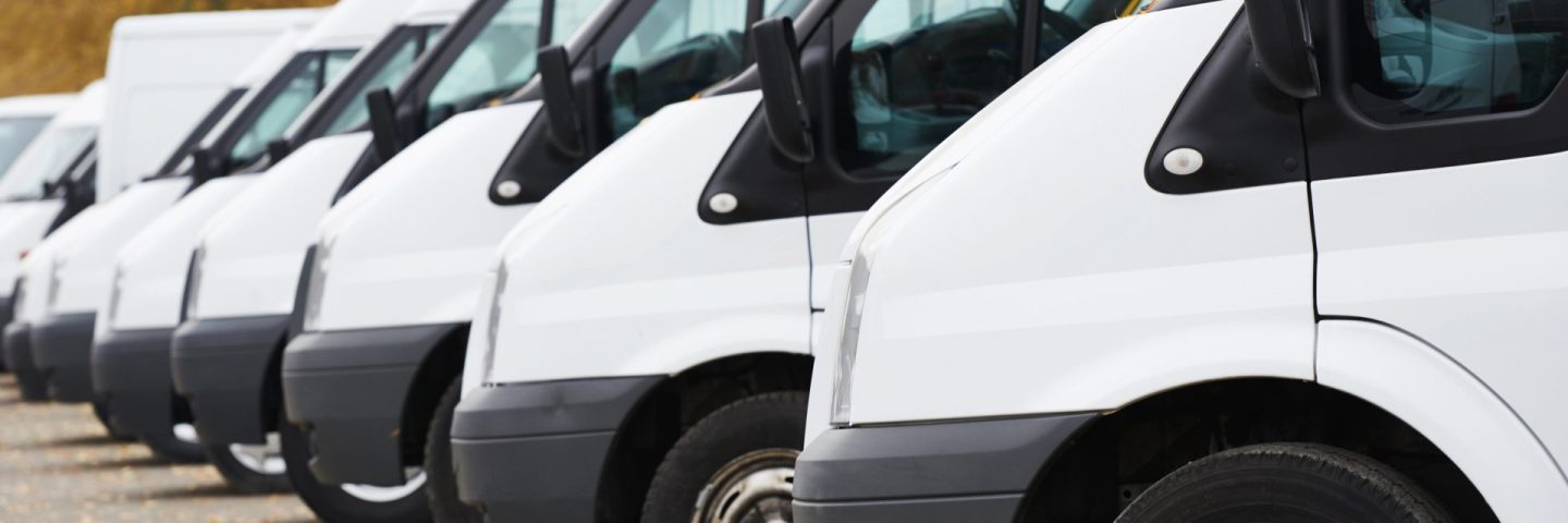 Commercial vans in row