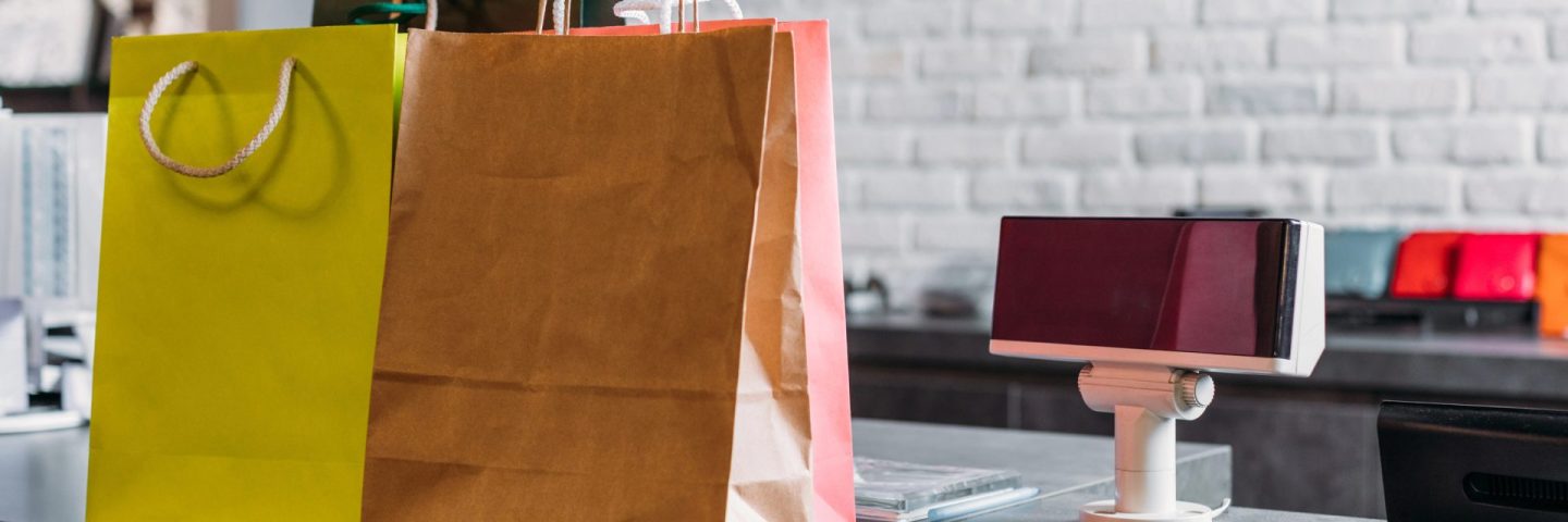 shopping bags in boutique