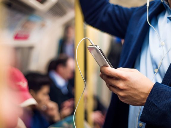 Businessman in subway