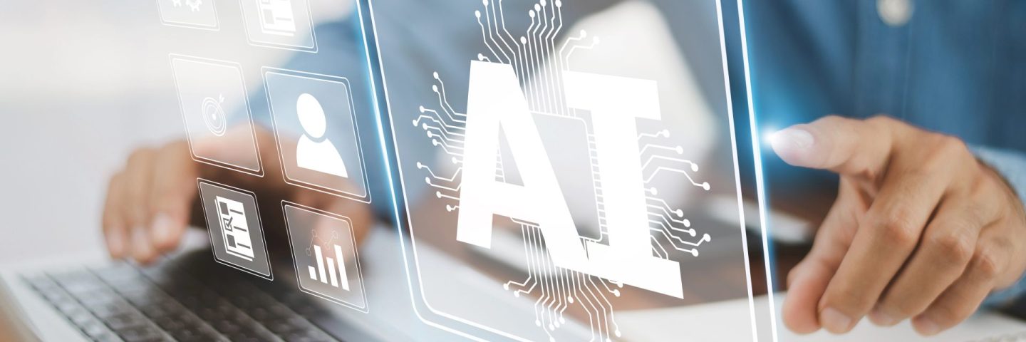 AI (Artificial intelligence) AI management and support technology in the Business plan marketing success customer. AI management concept.
